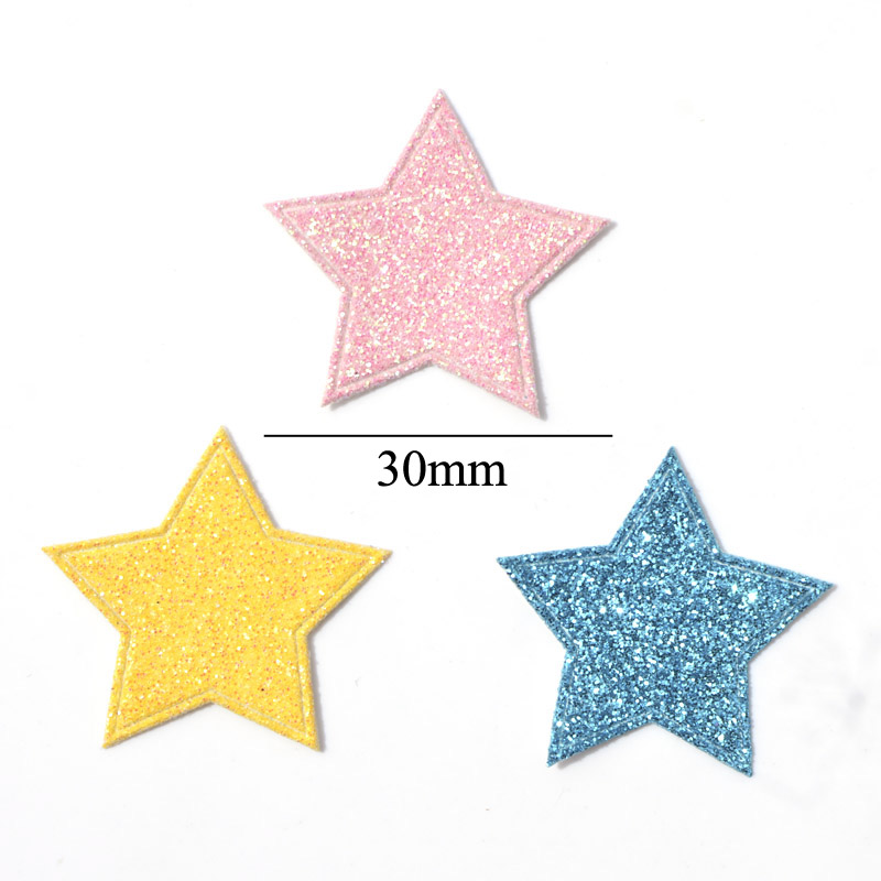 60 Pcs Gemengde Glitter Lederen Patches Star Vorm Applique voor Craft/Kleding/Haarspeld DIY Scrapbooking Accessoires K34