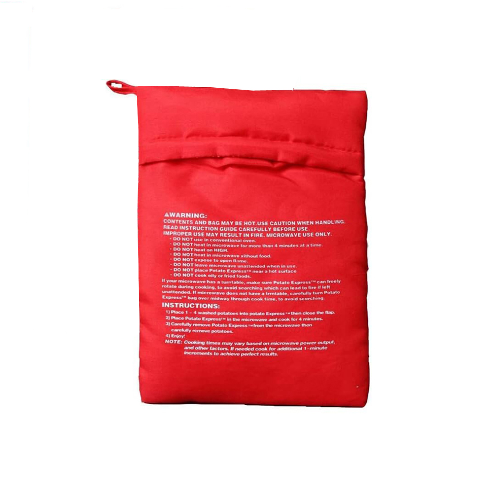 Bolsa de patatas para microondas, bolsa reutilizable para cocinar patatas en microondas exprés, cocina de patatas al horno, patatas perfectas, bolsa roja para hornear de 4 minutos: Chocolate