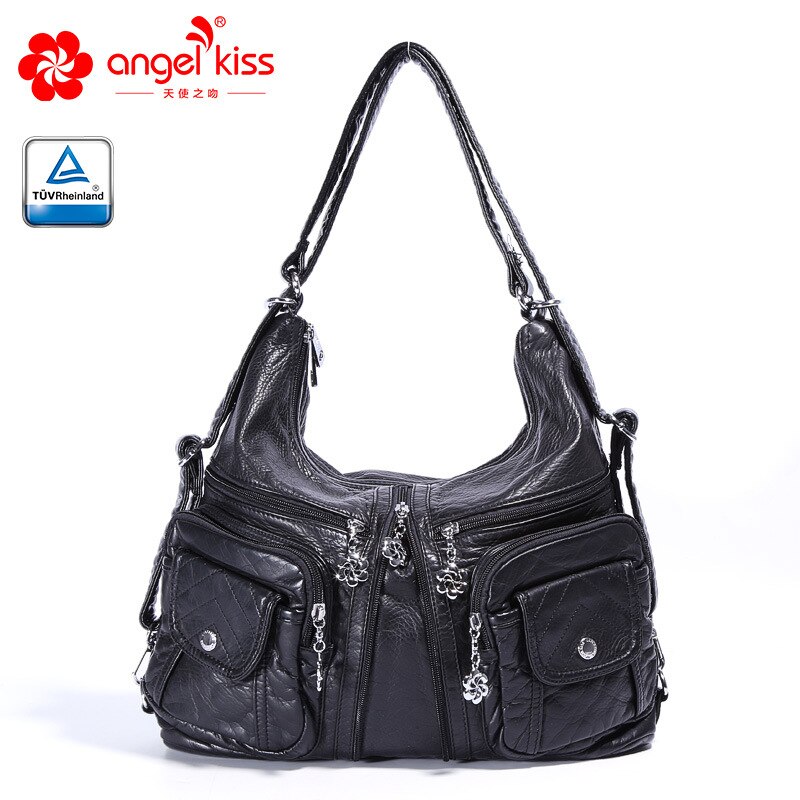 Angelkiss Europa en Amerika PU Lady Handtas Pure Kleur vrouwen Handtassen Diverse Kleuren Enkele Schouder Diagonaal Straddle Tas