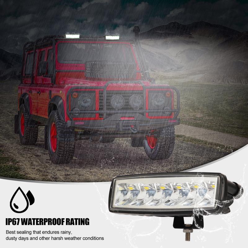 6 Inch 30W 6 LED Work Light Bar Square Spotlight 10-30V DC Offroad LED Light Bar Headlight For Truck Offroad 4X4 4WD Car SUV ATV