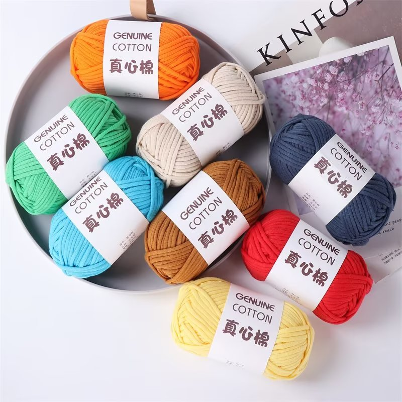 Heart Filling Cotton Hollow Cotton Yarn Hand Woven Genuine Heart Filling Cotton Yarn Ball Crochet Hook DIY Fabric Strip Thread