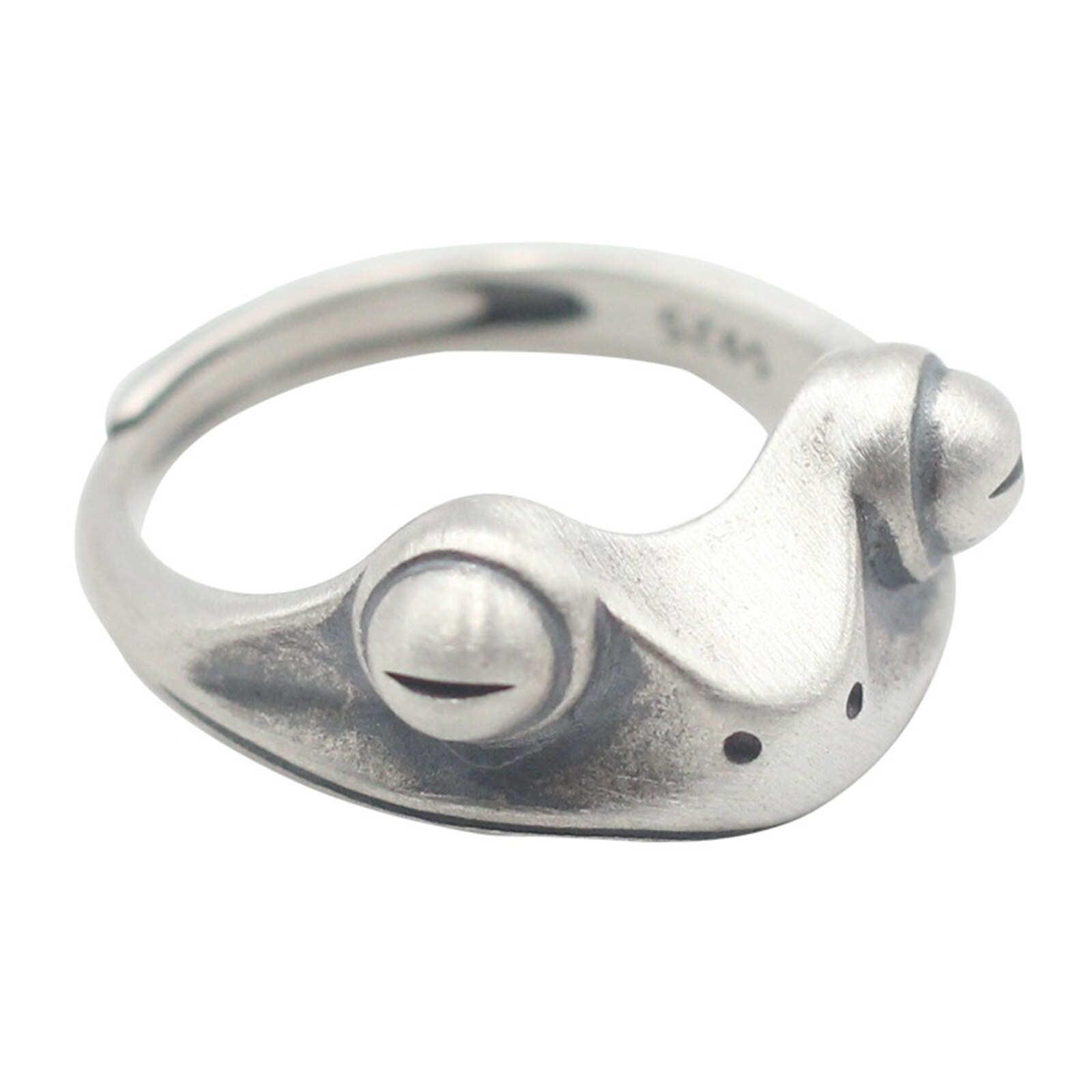 Kikker Ring Vrouwen 925 Zilveren Retro Persoonlijkheid Verstelbare Ring Sieraden Mannen Tt-Best
