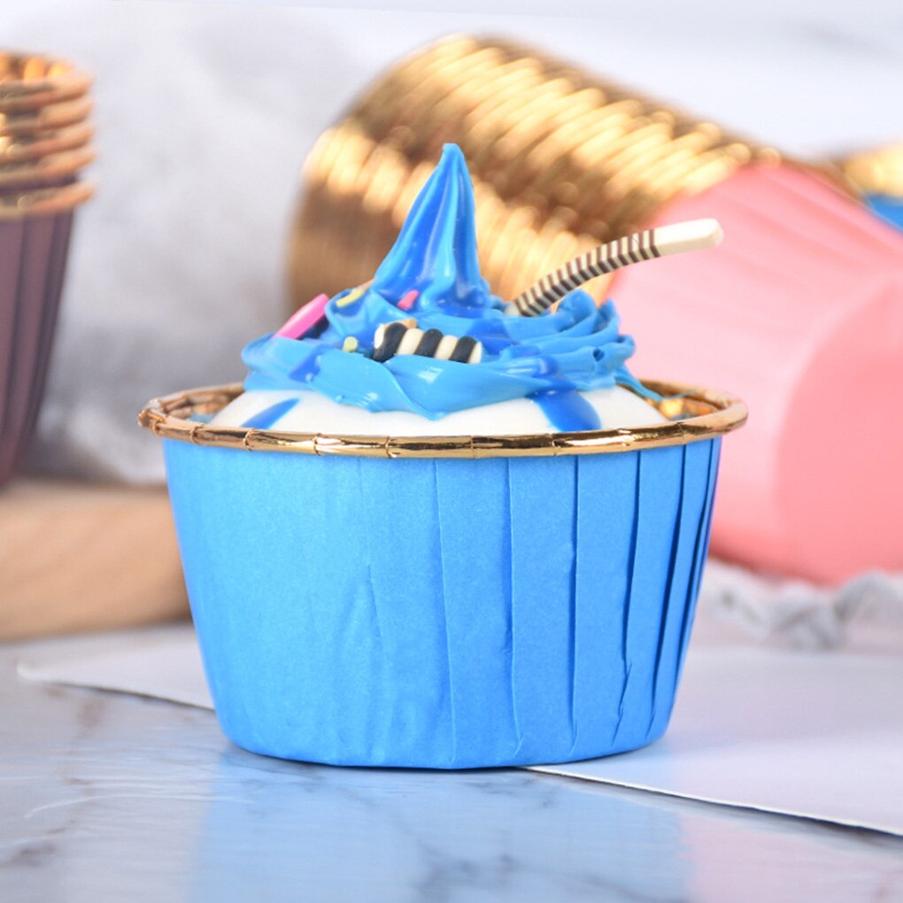 50pcs Cupcake Cups Disposable Muffin Liner Baking Cups Oil Proof Non-stick High Temperature Resistant