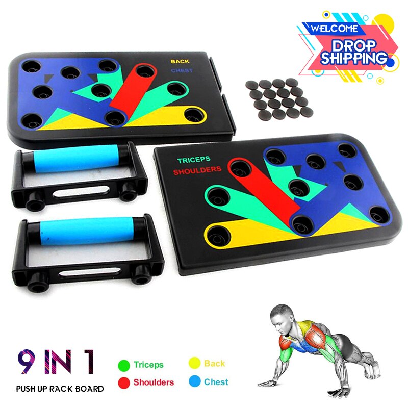 Tabla plegable 9 en 1 para hombre y mujer, equipo de gimnasio para entrenamiento de culturismo, ejercicio de Fitness completo,