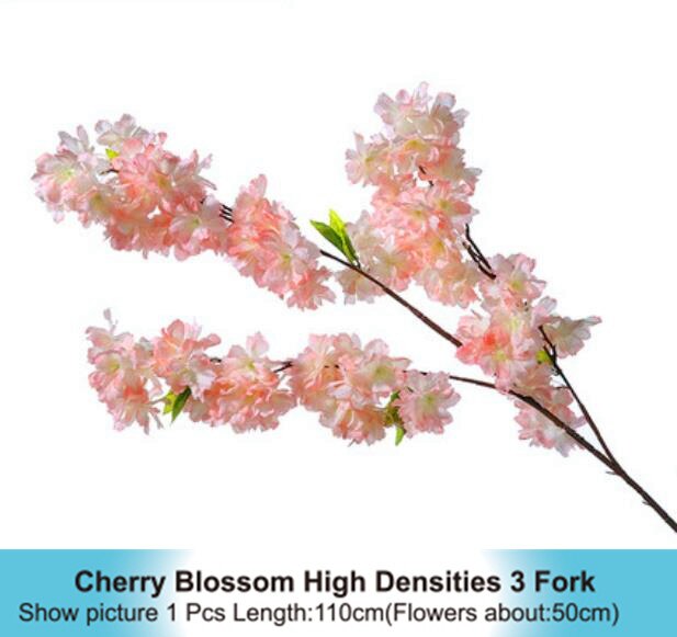 Vigne de cerisier artificiel, fausse fleur de cerisier, tige d'arbre Sakura pour événement, décoration d'arbre de mariage: champagne