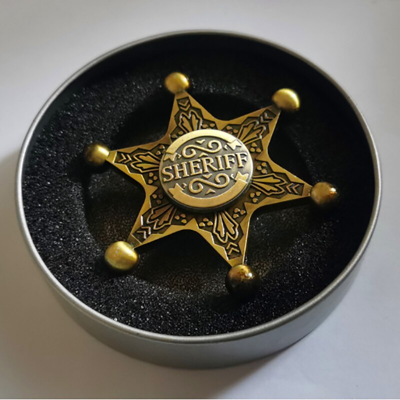 Vingertop Gyro Sheriff Badge Decompressie Stress Anti-Stress Speelgoed Metaallegering Fidget Spinner Volwassen: Default Title