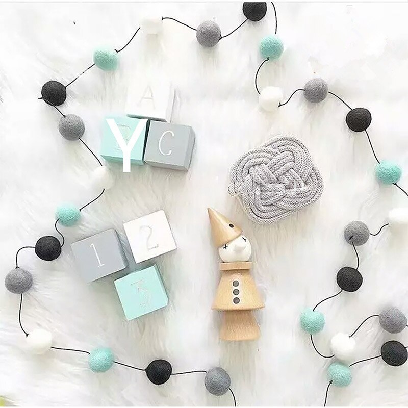 Imgaby-boule de cheveux, ornement Macarons, boule à suspendre, accessoire de tir, décoration d'anniversaire, nordique: 2