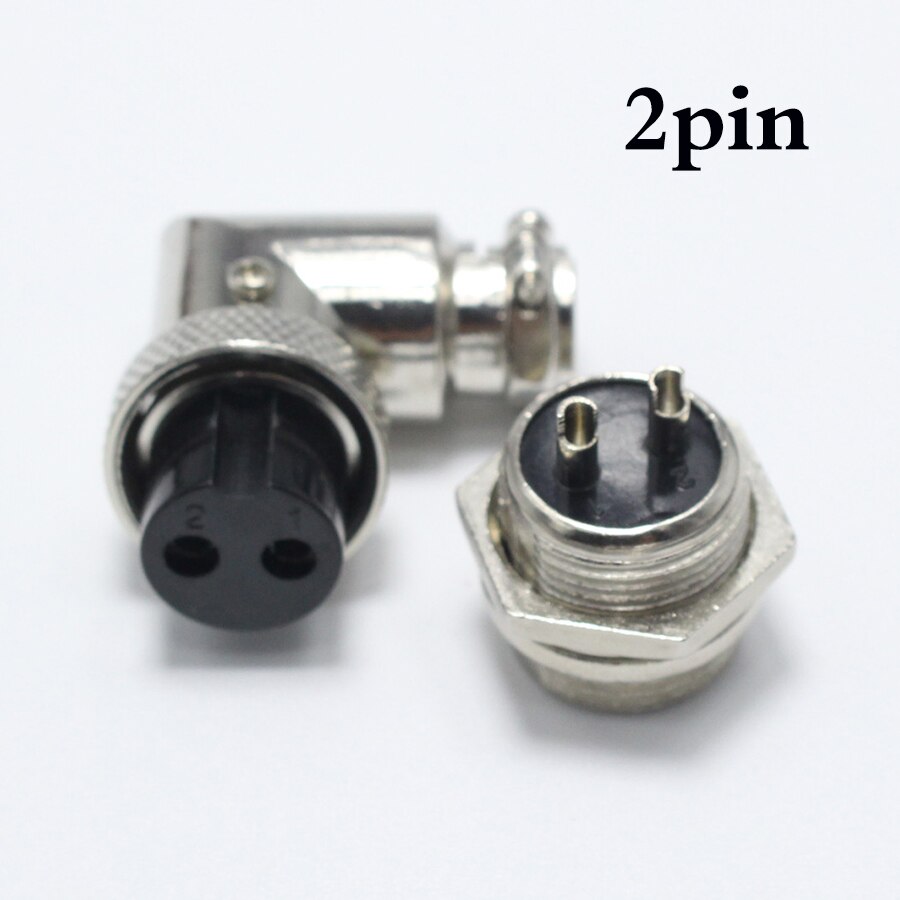 1 sæt  gx16 90 graders ret vinkel xlr 16mm albue 2 3 4 5 6 7 8 9 -benet hunstik han-chassismontering socket luftfartsstik