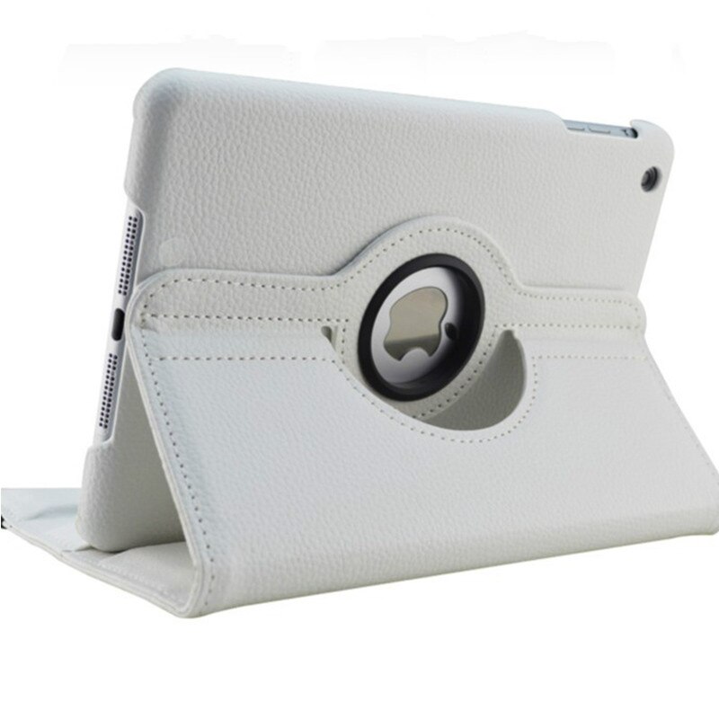 360 graden draaibare flipcover voor samsung galaxy tab 4 10.1 sm-t530 m-t531 m-t535 tablet smart stand cover met film + pen: Wit