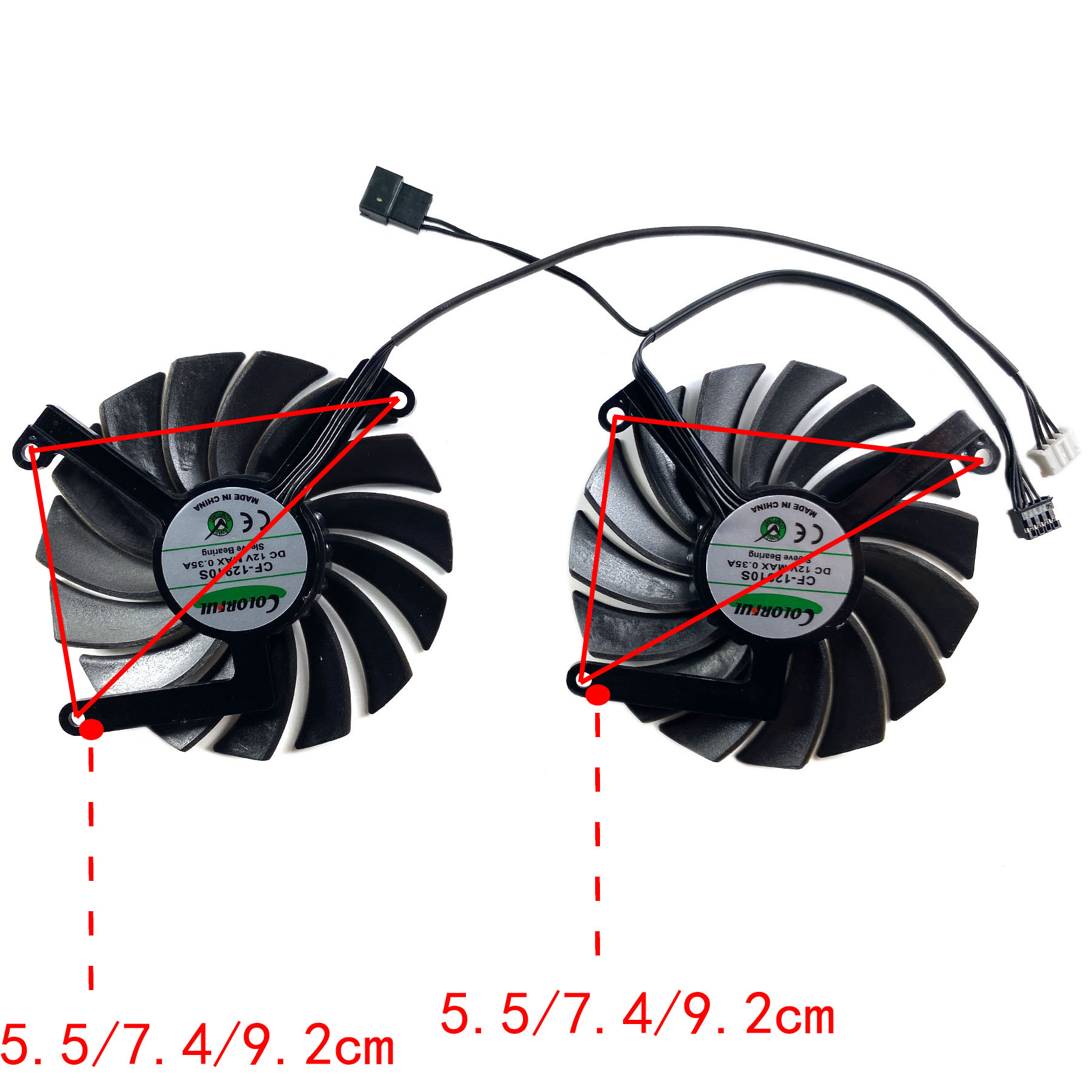 für PNY GeForce RTX 3060 3060ti VERTO Dual Fan Grafikkarte Ersatz Lüfter CF-12910S