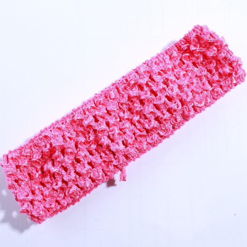 50 stk. 4cm- heklet strikk til hårtilbehør, uthult strikket pannebånd til hårbånd, hodeplagg: Rosa