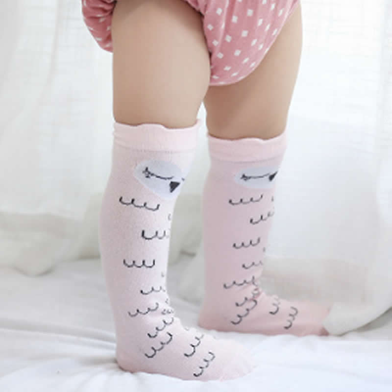 Baby cartoon kindersokken stereo oordopjes antislip vloersokken kniehoge meisjes beenwarmers kniehoge panty