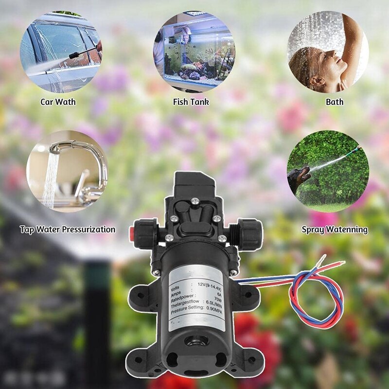 12V Electric Diaphragm Water Pump Mini DC Automatic Switch High Pressure Car Washing Spray Water Pump For Camper Boat