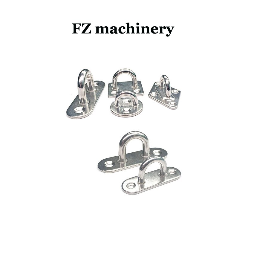 Solid Stainless Steel Oblong Plate Staple Ring Hook Many sizes For choose Hardware Loop U-Shaped Screws Mount Hook Hanger