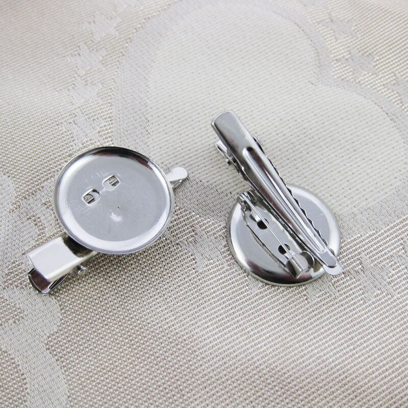 100 unids/lote de broche, alfileres, corpiño, bandeja redonda de rodio, broche con Base de cabujón, alfiler de seguridad para broches artesanales, alfileres para ropa de boda