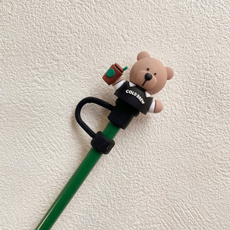 Hallowmas Pumpkin Straw Cover Cap Suitable For Starbucks 7-8mm Sippy Tumbler Cup Silicone Straw Covers Reusable Dust Stopper: light green