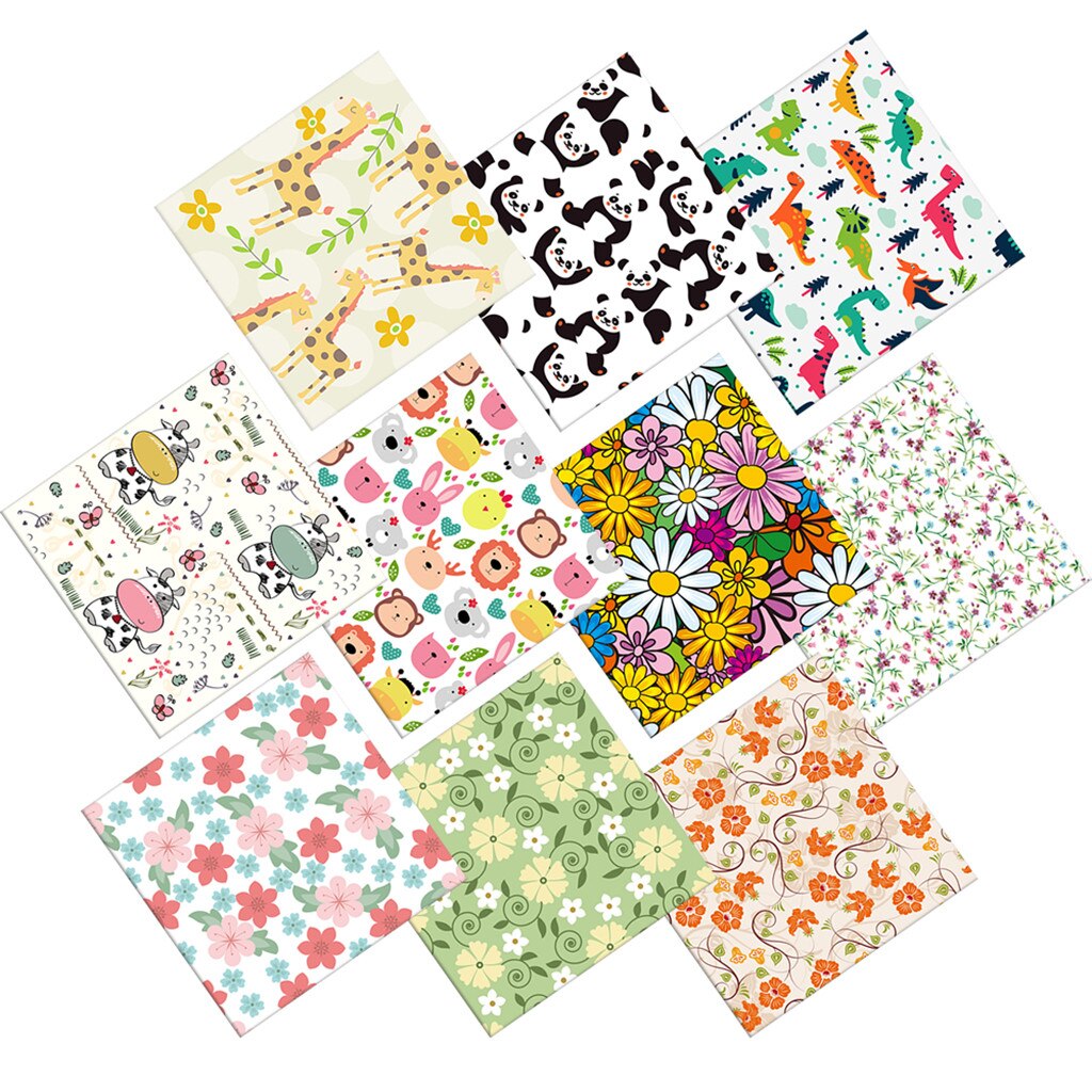 25X25 10 Stuks Gedrukt Katoen Stof Doek Naaien Quilten Stoffen Voor Patchwork Handwerken Diy Pop Handgemaakte Accessoires Z0519