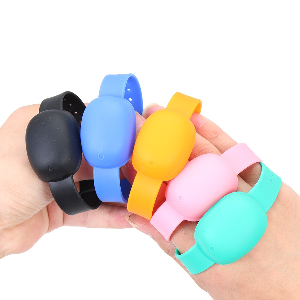 Dispensador portátil de silicona para viajes, para adultos y niños, Gel líquido para lavar a mano, pulsera con almacenamiento