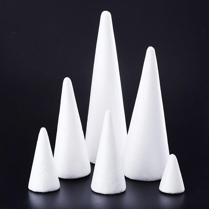 White Solid Foam DIY Cone Children Handmade Craft Cone Accessories for Home Craft Christmas