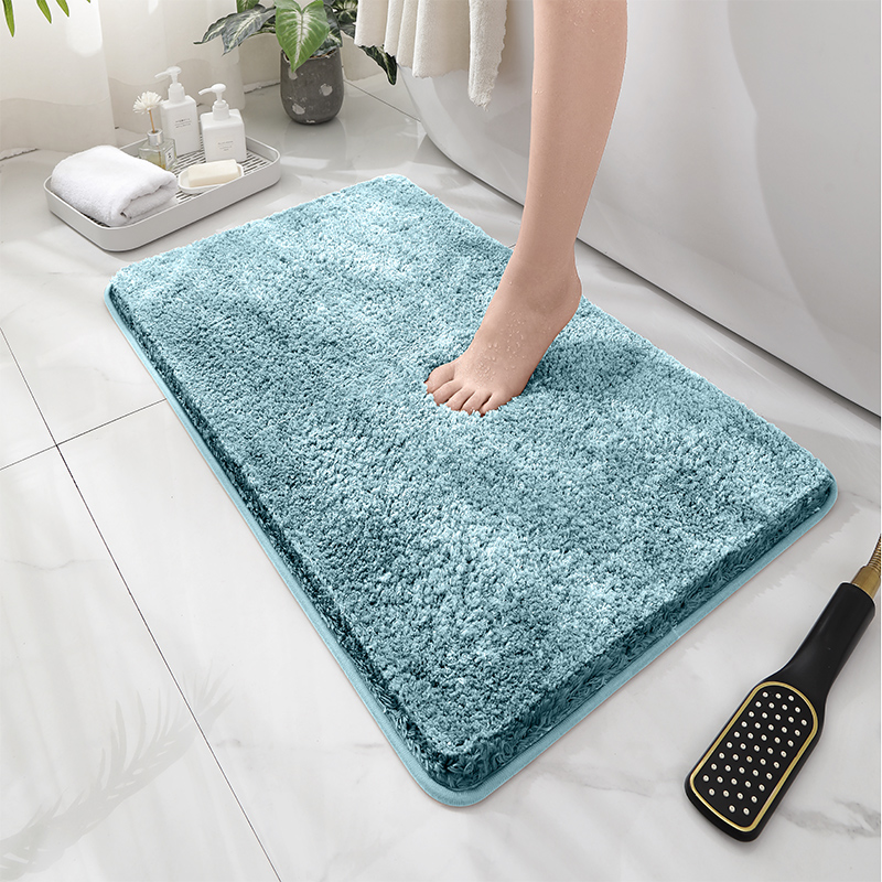 Alfombra de suelo de felpa gruesa suave y cómoda, alfombra de baño, Alfombra de dormitorio, Alfombra de sala de estar, alfombra de baño absorbente y antideslizante, hom: Azul / 400 mm x 600 mm