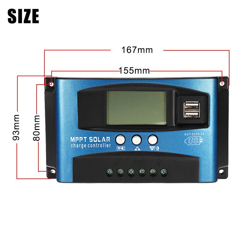 40-100A MPPT Solar Panel Regulator Charge Controller 12V/24V Auto Focus Tracking Regulator Controller