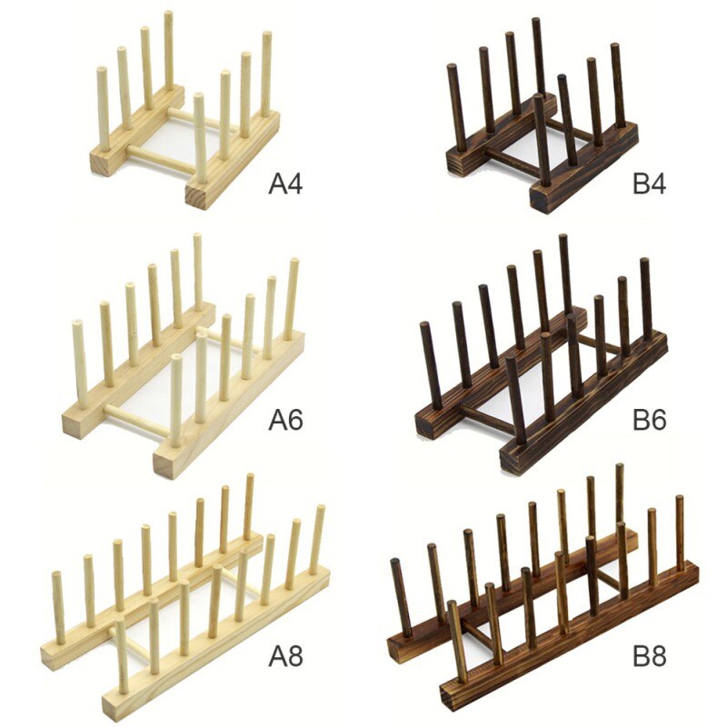 DIY Wooden Dish Rack Plates Holder Kitchen Countertop Organizer Drainers For Dish Bowl Cup Pot Lid Cutting Board Easy Install