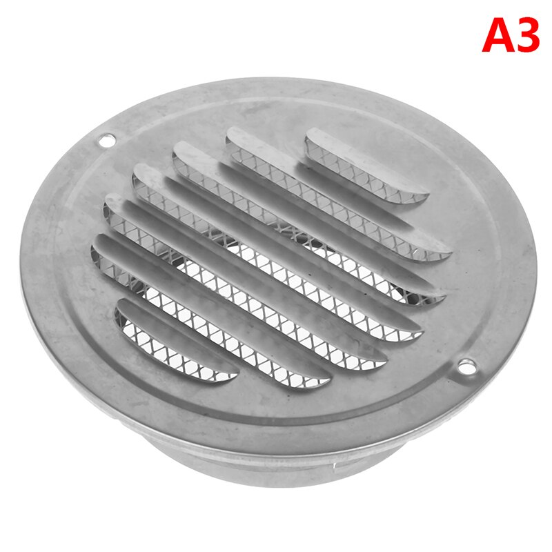 1PC Stainless Steel Exterior Wall Air Vent Grille Round Ducting Ventilation Grilles 70-200mm: A3