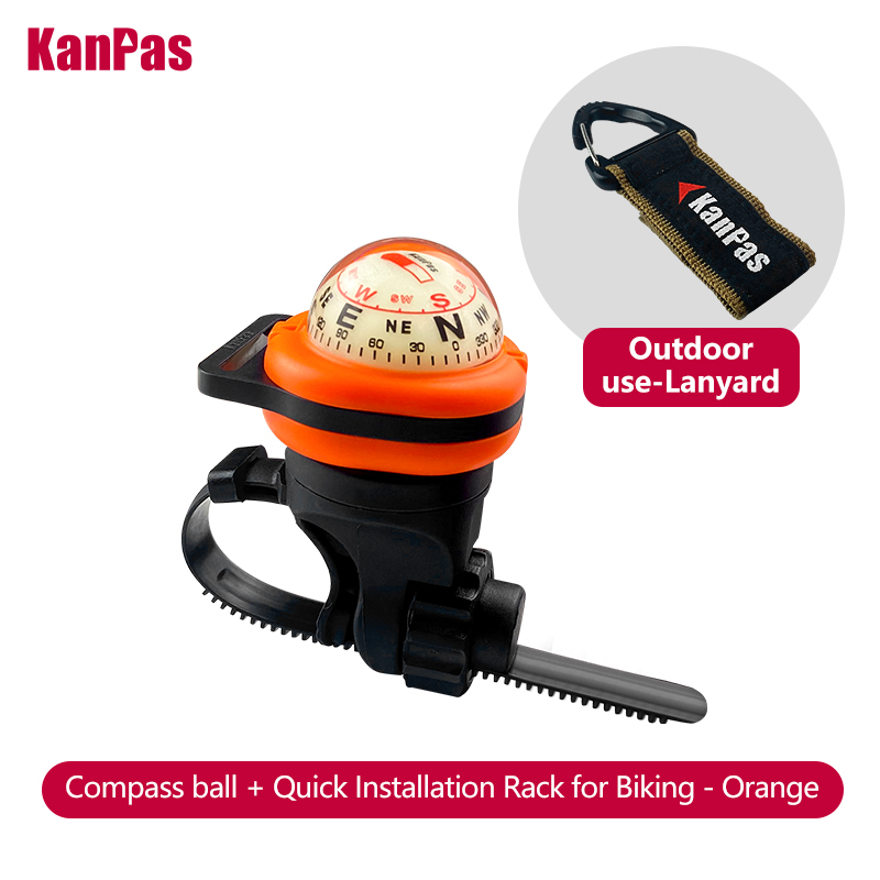 Kanpas lysende sykkelkompass med låsesystem / sykler og motorsykler kompass / styrekompass / sykkeltilbehør: Oransje