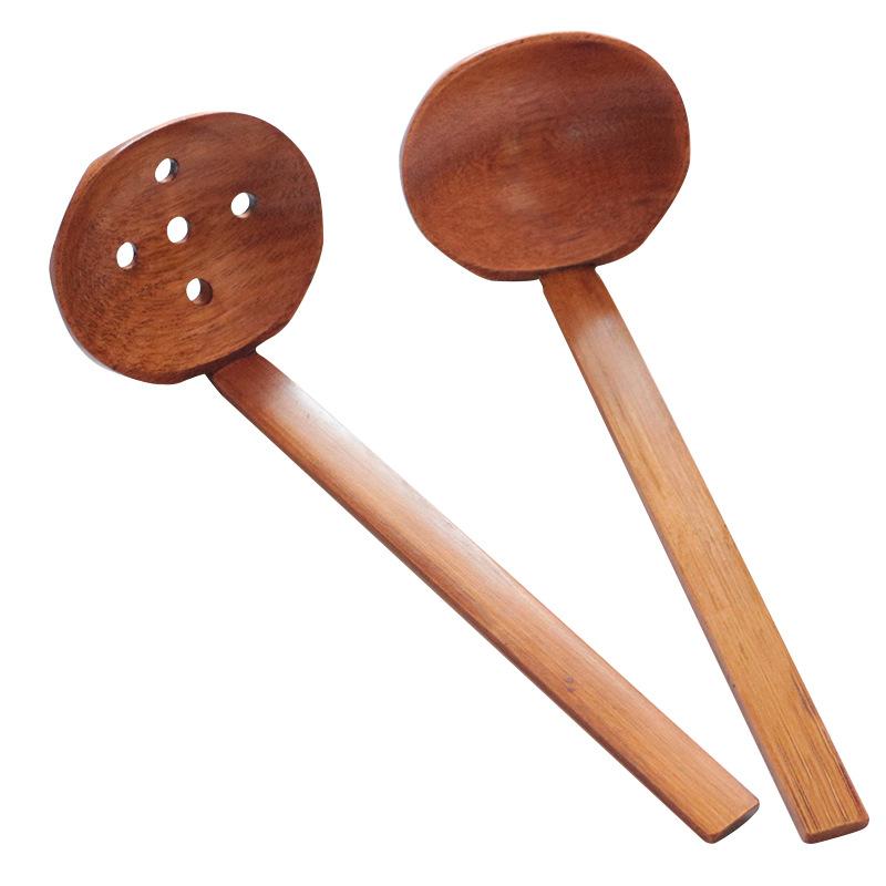 Ramen-cuchara de madera con agujeros para sopa, cuchara Coreana de madera para Fideos japoneses