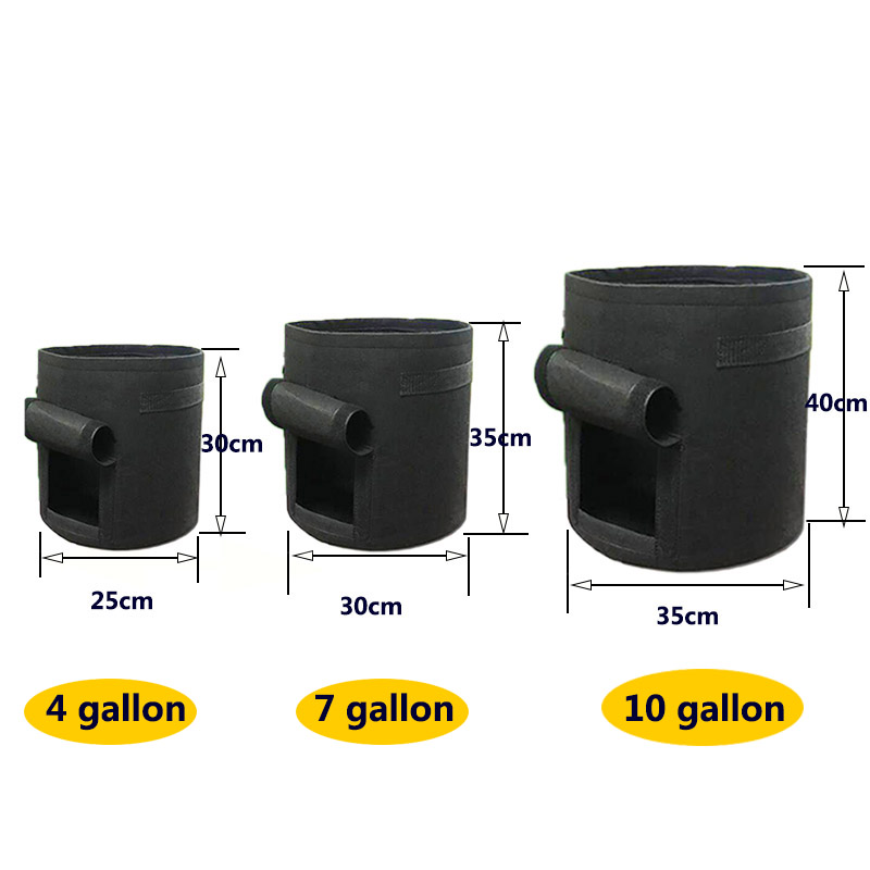 3 Size Felt Plant Grow Bags Nonwoven Fabric Garden Potato Pot Greenhouse Vegetable Growing Bags Moisturizing Vertical Tools