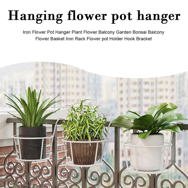 Ijzeren Bloempot Hanger Plant Bloem Balkon Tuin Bonsai Balkon Bloemenmand Ijzeren Rek Bloempot Houder Haak Beugel