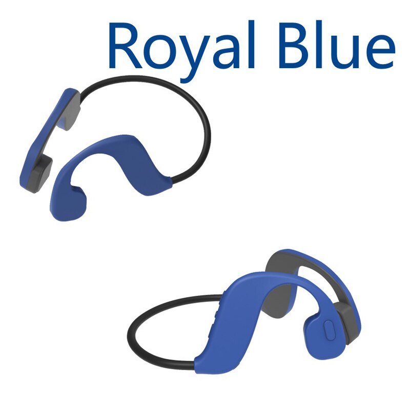 Ipx 8 vandtæt benlednings bluetooth headset svømning  mp3 spiller 32g sport dykning kører sund øretelefon til android ios: Blå
