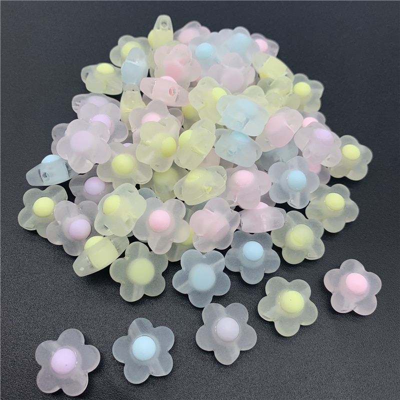 15pcs/Lot 17mm Acrylic Spaced Beads Transparent Flower Shape Beads For Jewelry Making DIY Necklace Earrings Accessories