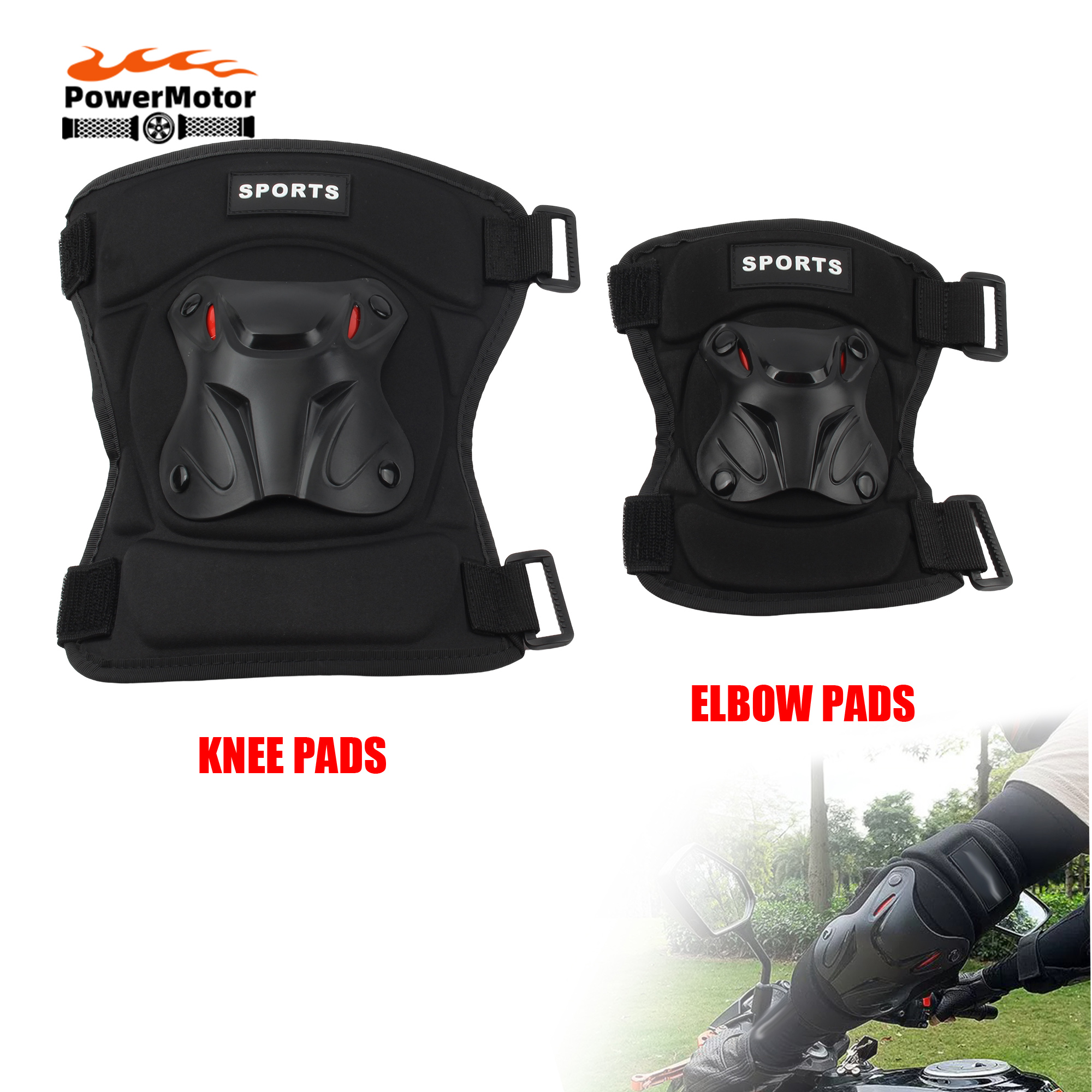 1 Paar Motorfiets-Kniebeschermers En Elleboogbeschermers Motorfiets Outdoor Sport Verstelbare Schokabsorptiebescherming Die De Veiligheid Beschermt