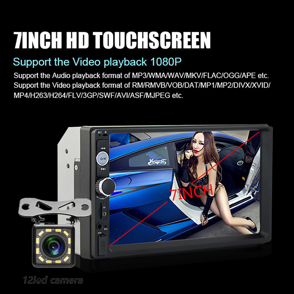 7018B Universale macchina multimedia giocatore Autoradio 2din stereo 7 "tocco schermo FM video MP5 giocatore auto Radio con la macchina fotografica # R15
