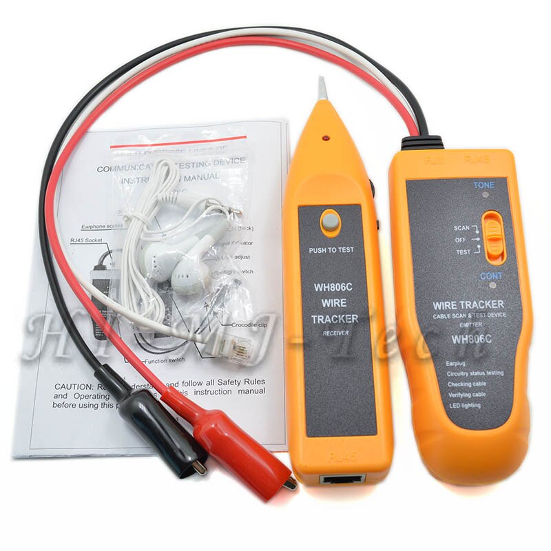 Originele  wh806c lan netwerkkabeltester voor utp stp cat 5 cat 5e cat 6 rj45 rj11 telefoonkabeltracker diagnose toontracer