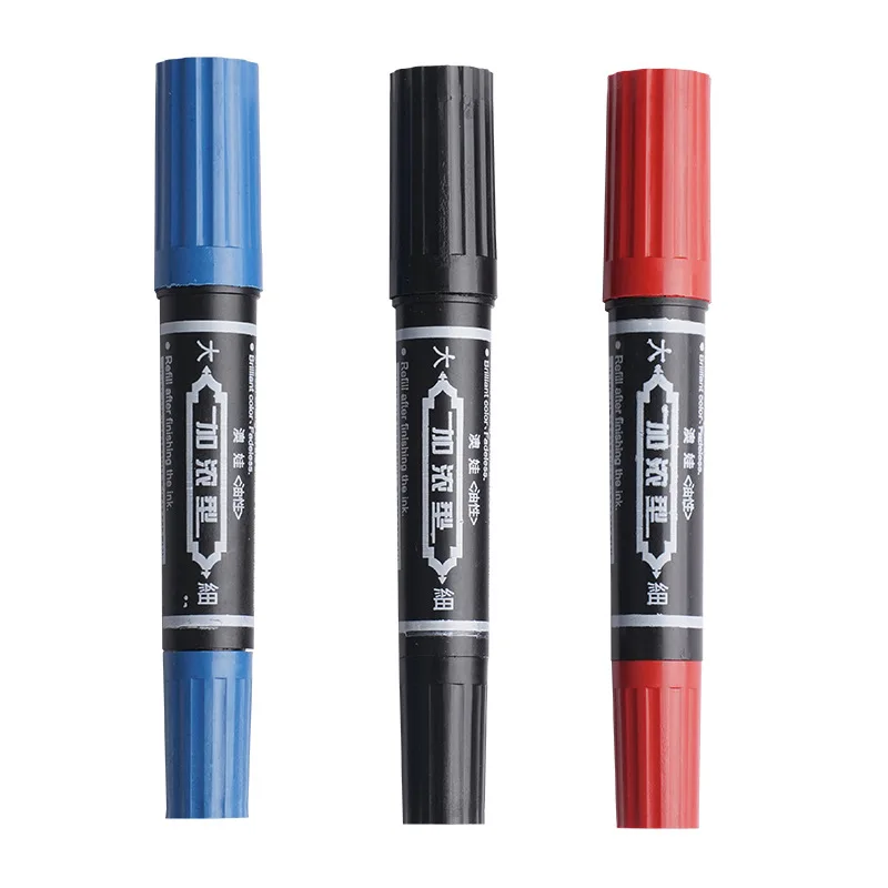 3/6 stk. 3-- fargers dobbeltsidig tusj med oljebasert blekk, hurtigtørkende, vanntett og ikke-viskelig, til kunst- og håndverksprosjekter.: Hvit