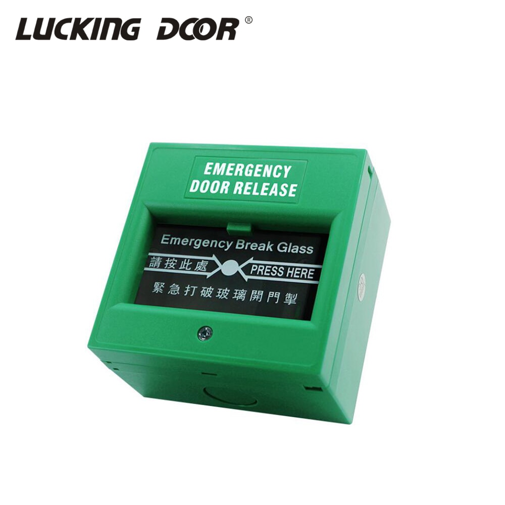 Interrupteur de déverrouillage de porte d'urgence, bouton d'alarme, bouton de sortie en verre, système d'accès de contrôle