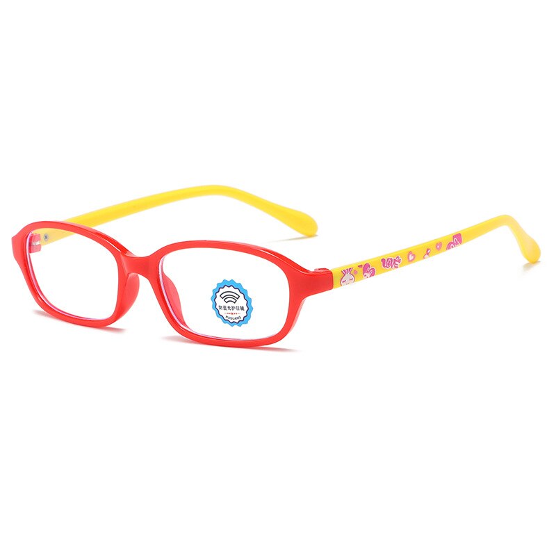 Montura óptica transparente para niños y niñas, gafas de Sol infantiles flexibles con prescripción, 8803: Red Yellow