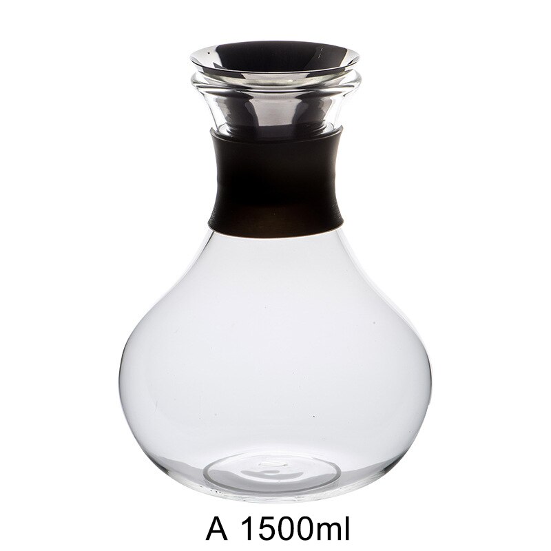 Grote Capaciteit Ketel Drip-Gratis Glas Pitcher Met Deksel Hittebestendige Huishoudelijke Ijs Thee Pot Koud Water Jug: A 1500ML