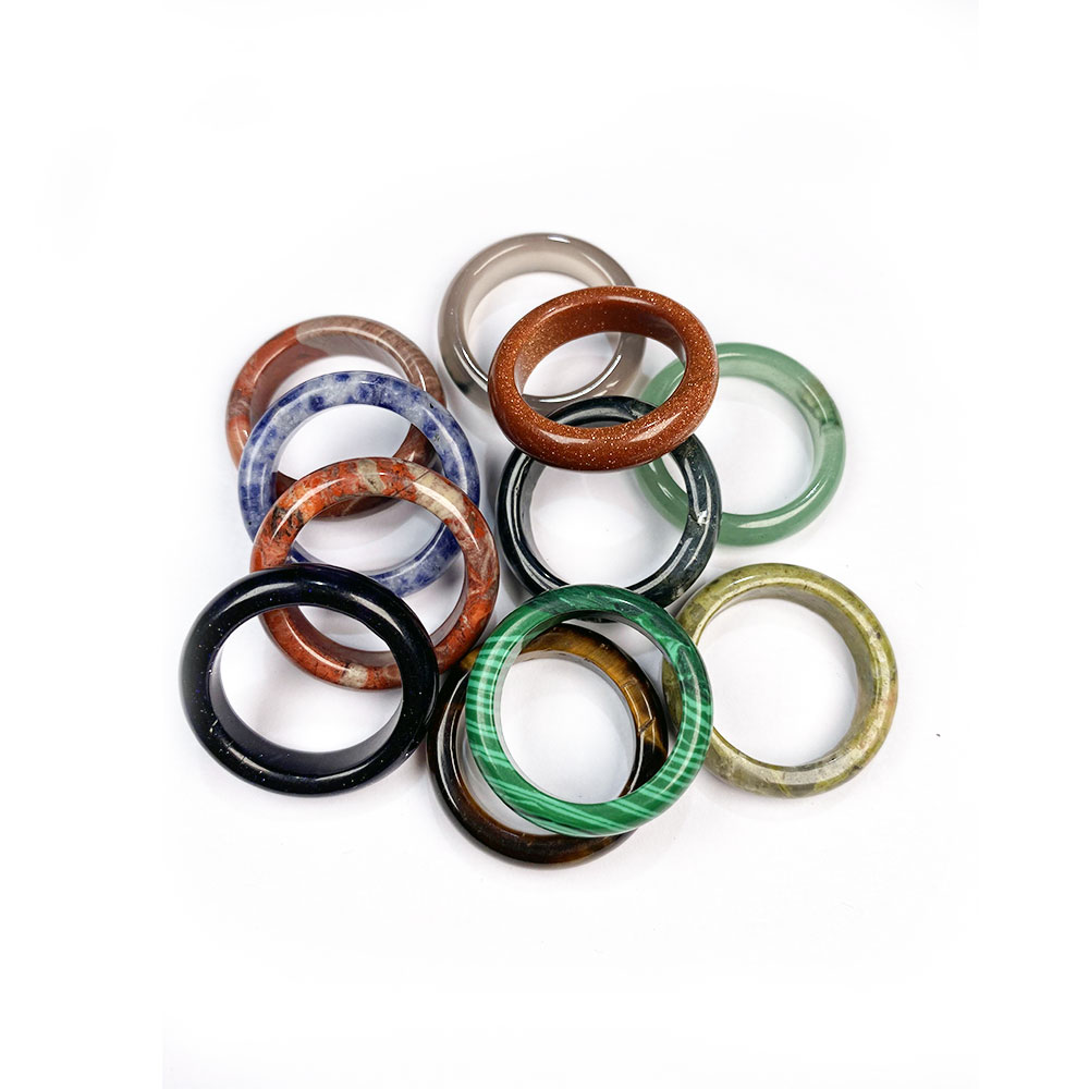 Natürliche stein ringe charme schmuck eine vielfalt von steinen zwei arten von modelle trendy für frauen oder freundin 6mm