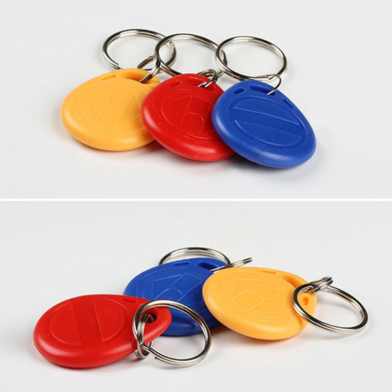 10pcs RFID Key Fobs Token Tags EM4100 Durable Waterproof Keychain ID Card Read TK/EM4100 Keychain ID card cannot be copied