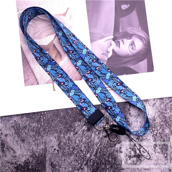 Products Yellow Flower Red Flower Phone Lanyard Strap Small Fresh Green Leaf Mobile Phone Lanyard Neck Straps: DZS-00470