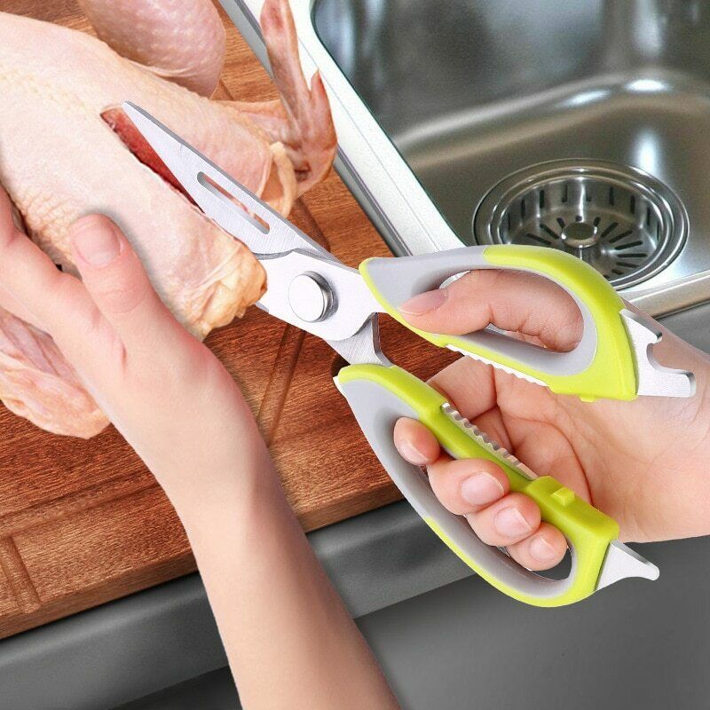 Multi-Function Kitchen Scissors Cutter Knife Board Stainless Steel Kitchen Cut Chicken Bones Food Meat Scissors
