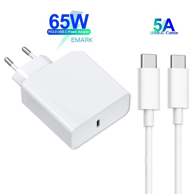 65w 20v 3.25a usb-c pd-ladegerät usb-c-netzteil für laptops, kompatibel mit ipad pro / ipad airi 4 / , macbook pro / huawei matepad pro