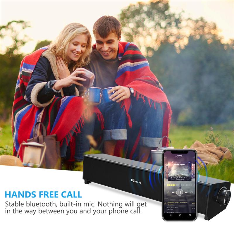 1 PC Smart TV Sound Bar Wireless Home theater 20W Desktop Subwoof Speaker Soundbar for Computer Home Theatre