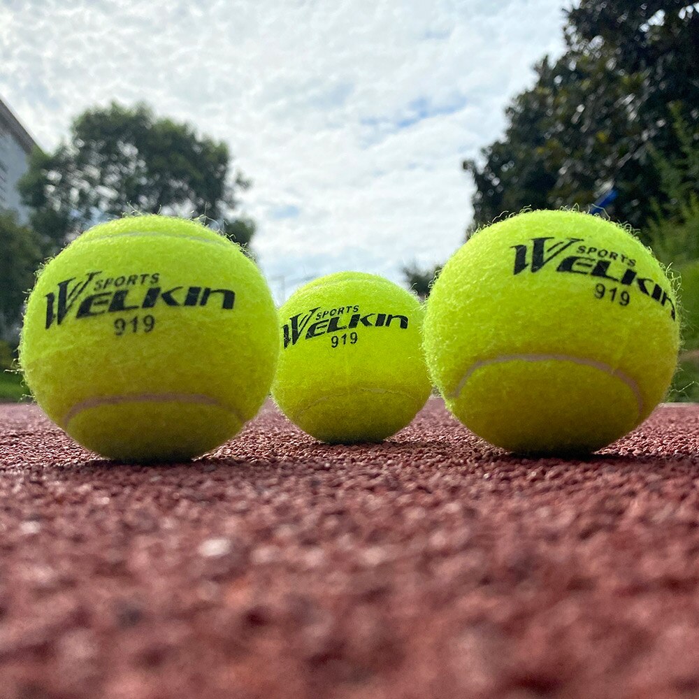 WELKIN-balle élastique de Tennis en caoutchouc, balle élastique Durable pour la pratique du Tennis, école de plaisir Club compétition, 3 pièces/lot
