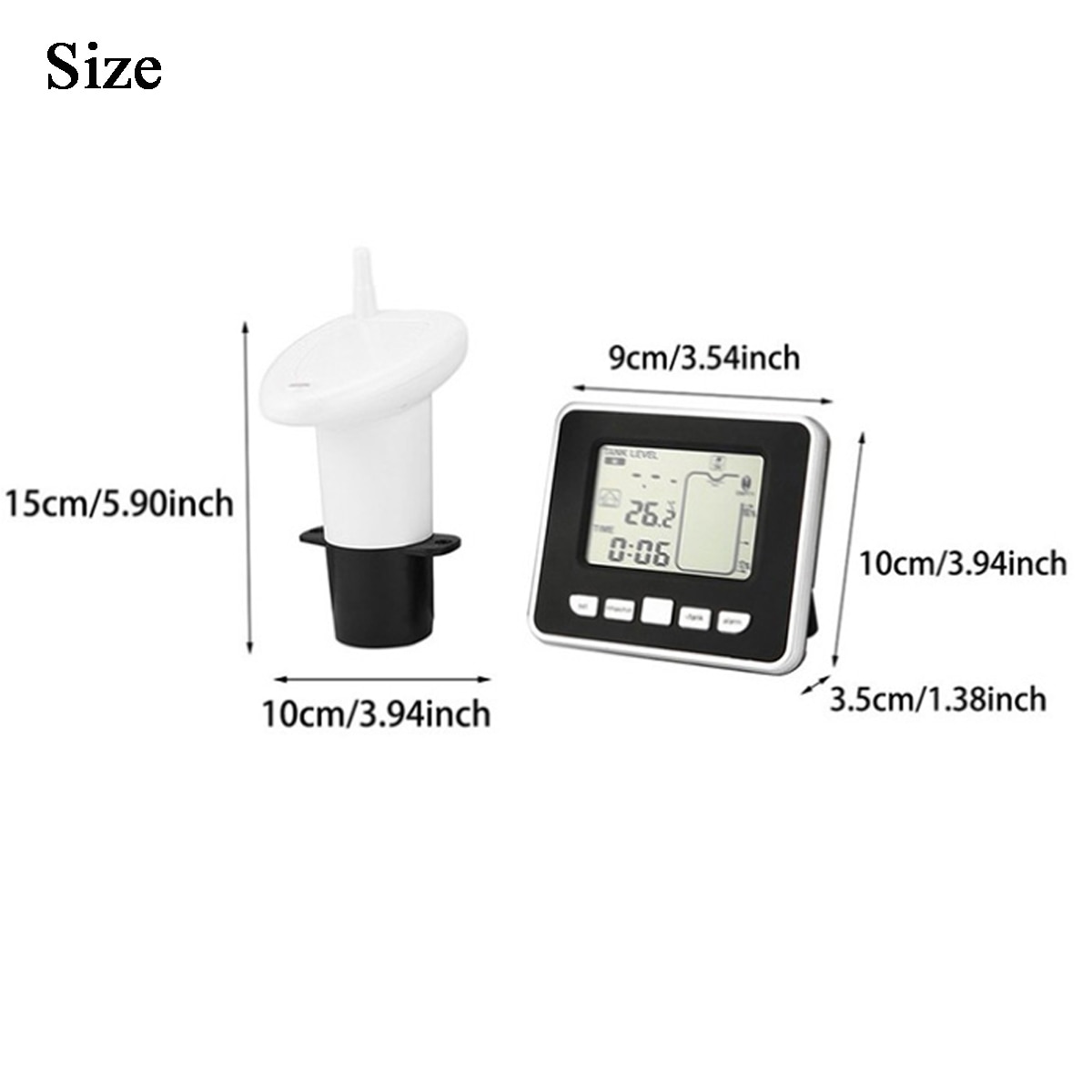 Drahtlose Ultraschall Wasser Tank Flüssigkeit Tiefe Level Meter Flow Sensor Monitor mit 3,5 Zoll LCD Temperatur Display Messung Werkzeug