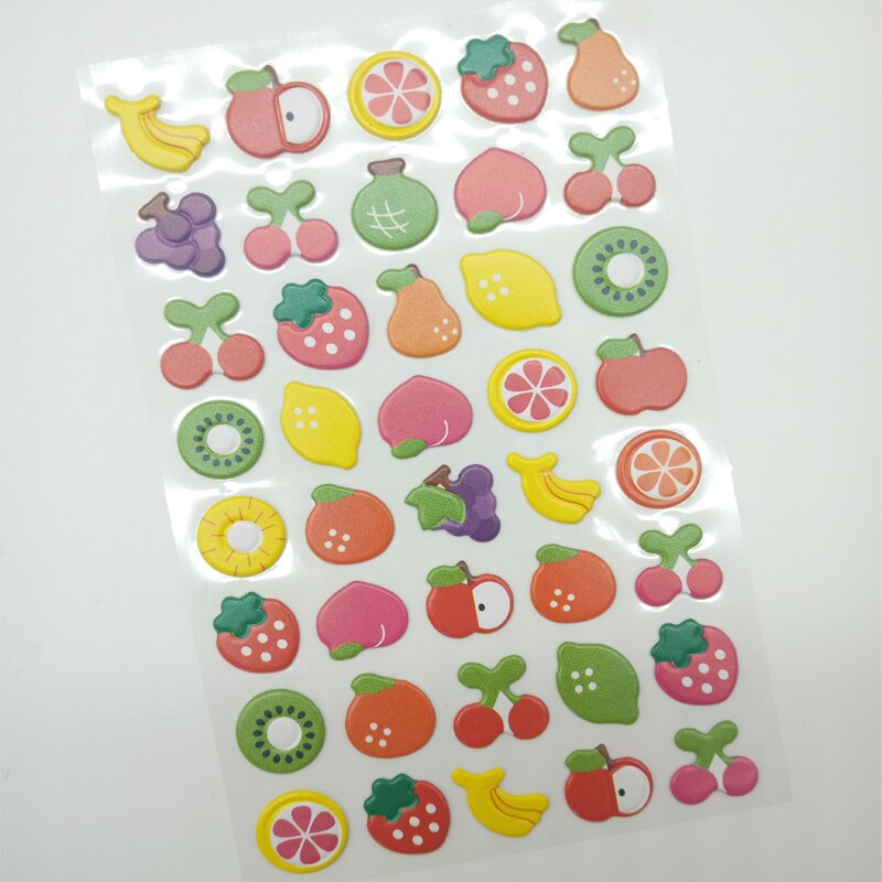 1pcs/ lot Puffy Bubble Fruits Animals series PVC sticker/3D scrapbooking sticker deco packing stickers Whales Cat ZOO Labels: Fruits