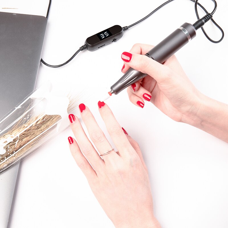 Draagbare Nail Boor Machine Usb Opladen Manicure Machine 35000Rpm Nail Grinder Poolse Mini Nail Gel Polisher Beauty Salon Tool